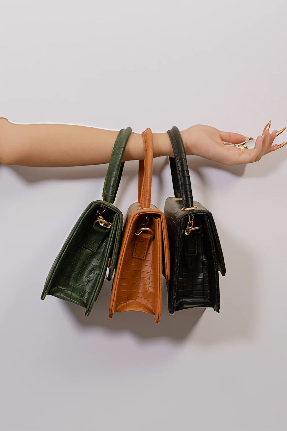 Culture - Handbag Croco - Mustard