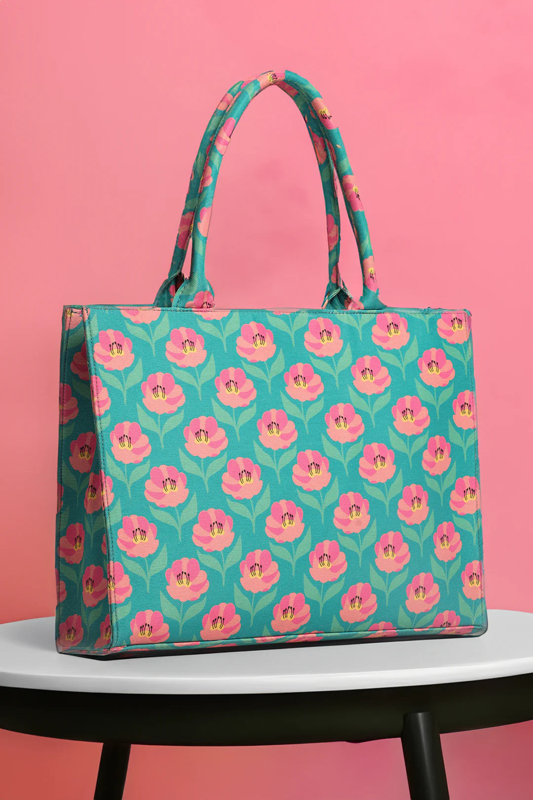 Culture Canvas Tote Bags Green Rose