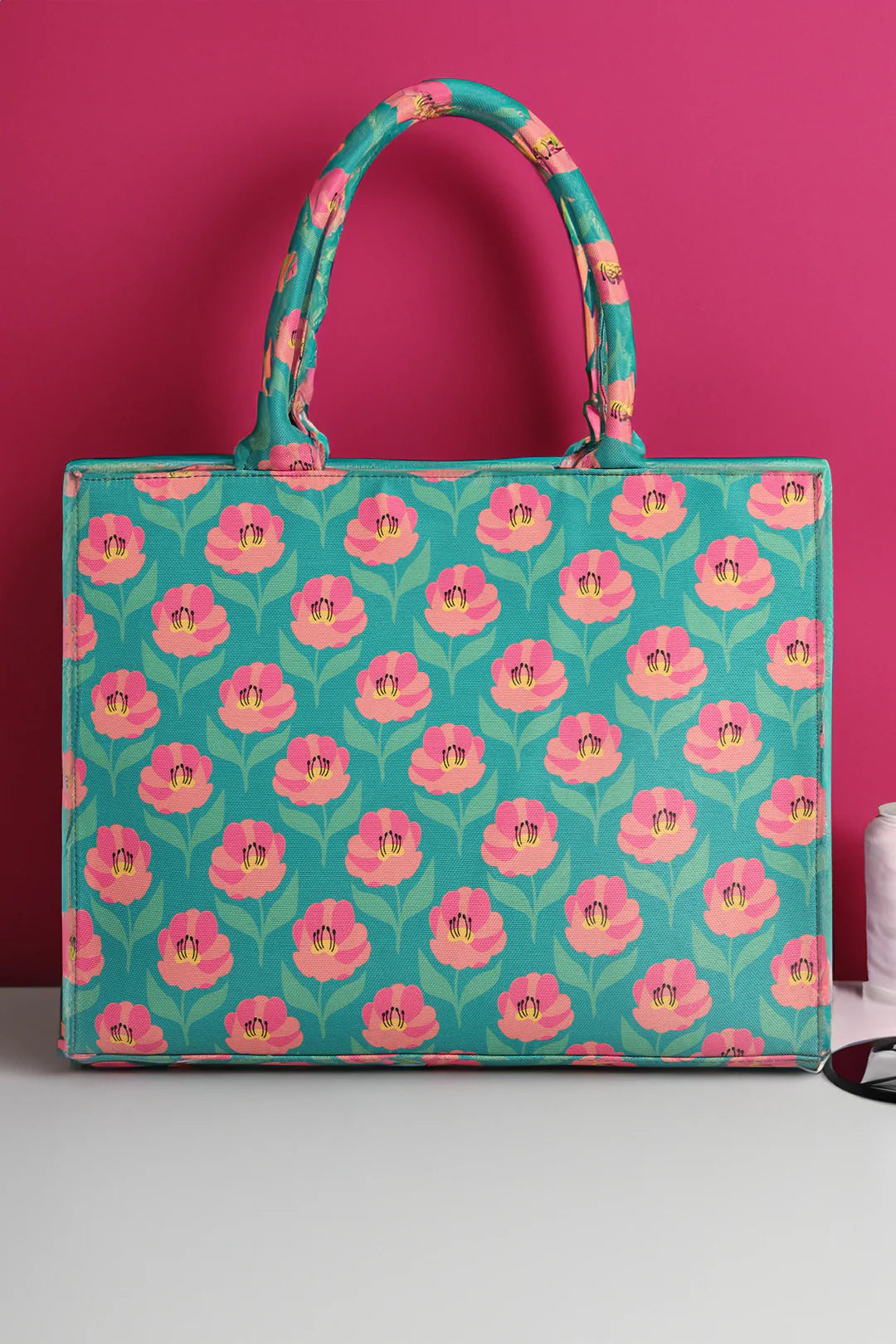 Culture Canvas Tote Bags Green Rose