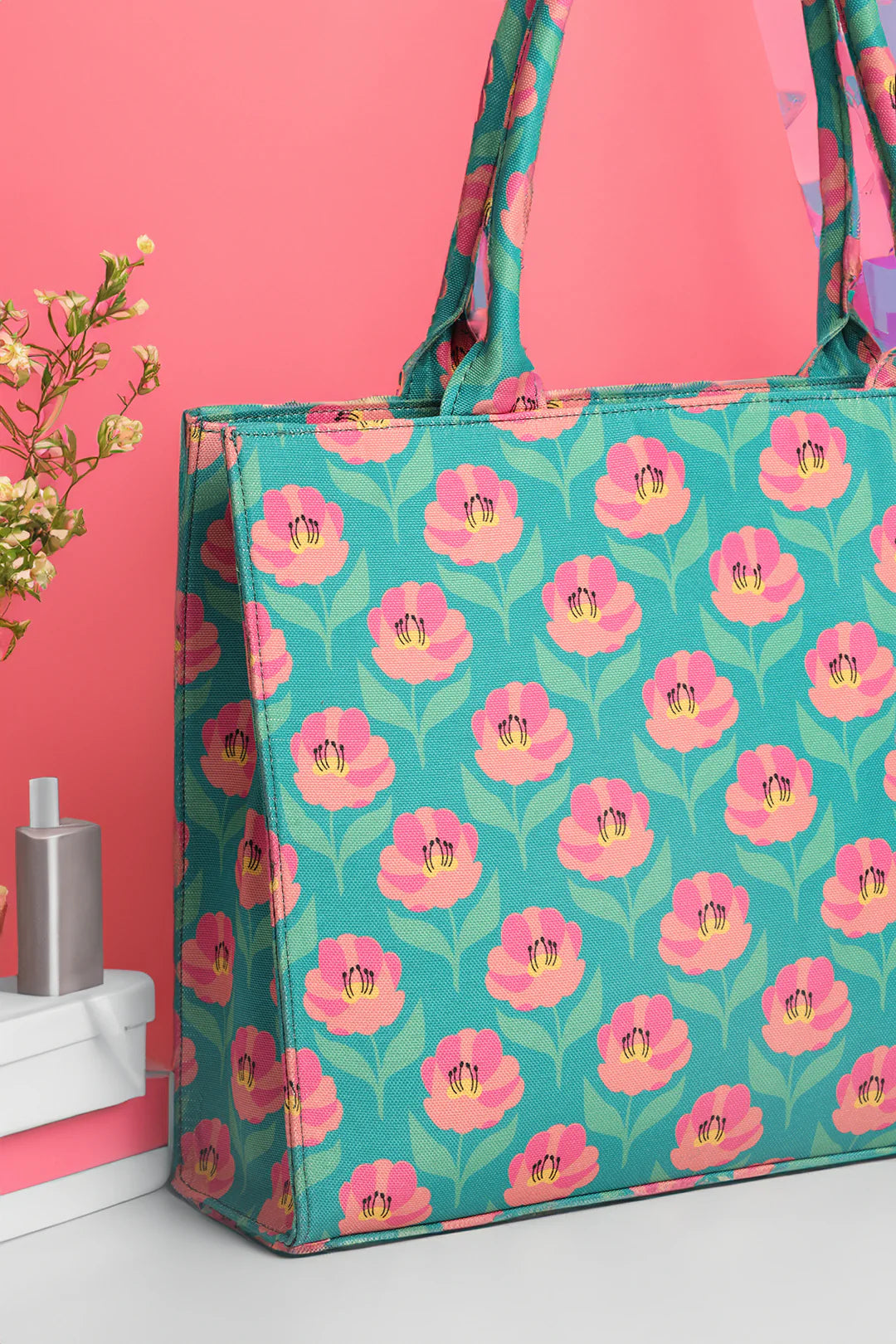 Culture Canvas Tote Bags Green Rose