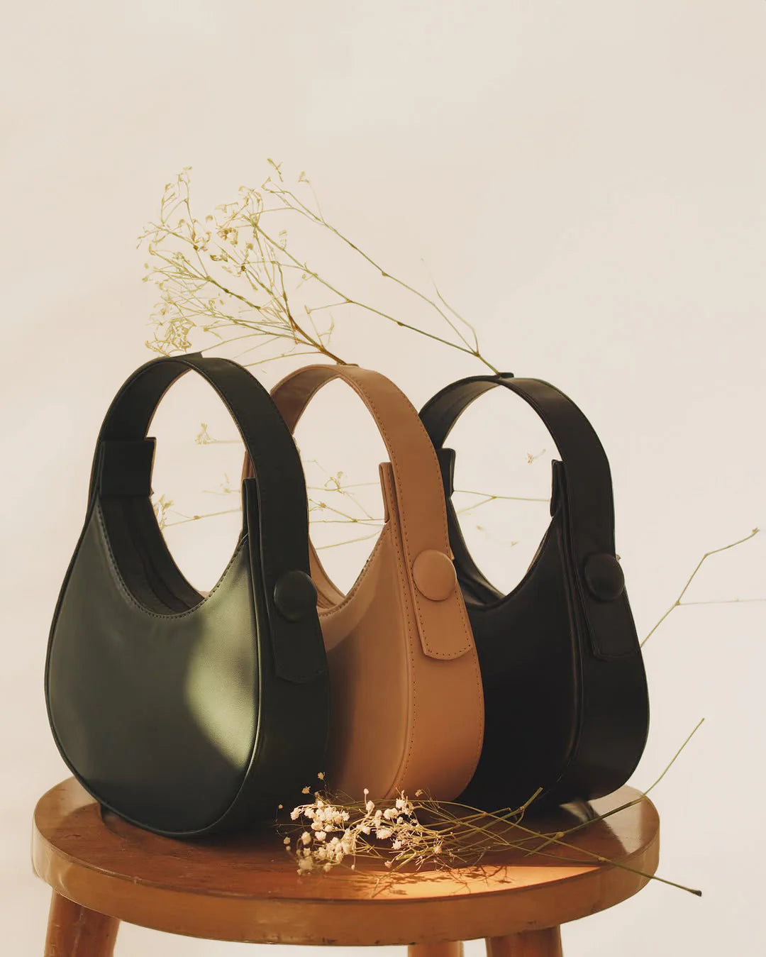 Culture Plain Hobo HandBag - Mustard