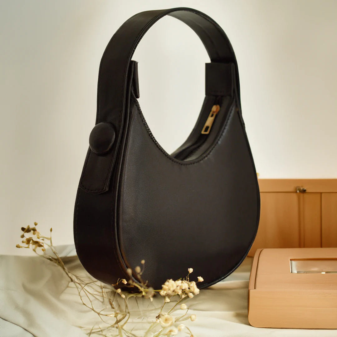Culture Plain Hobo HandBag - Black