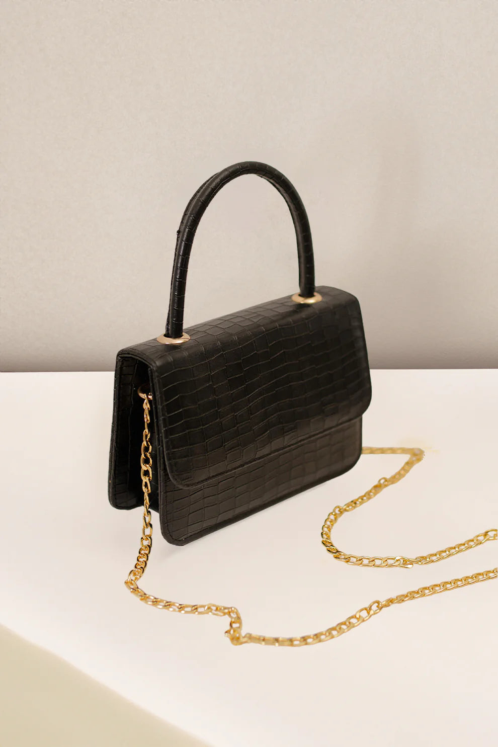 Culture - Handbag Croco - Black