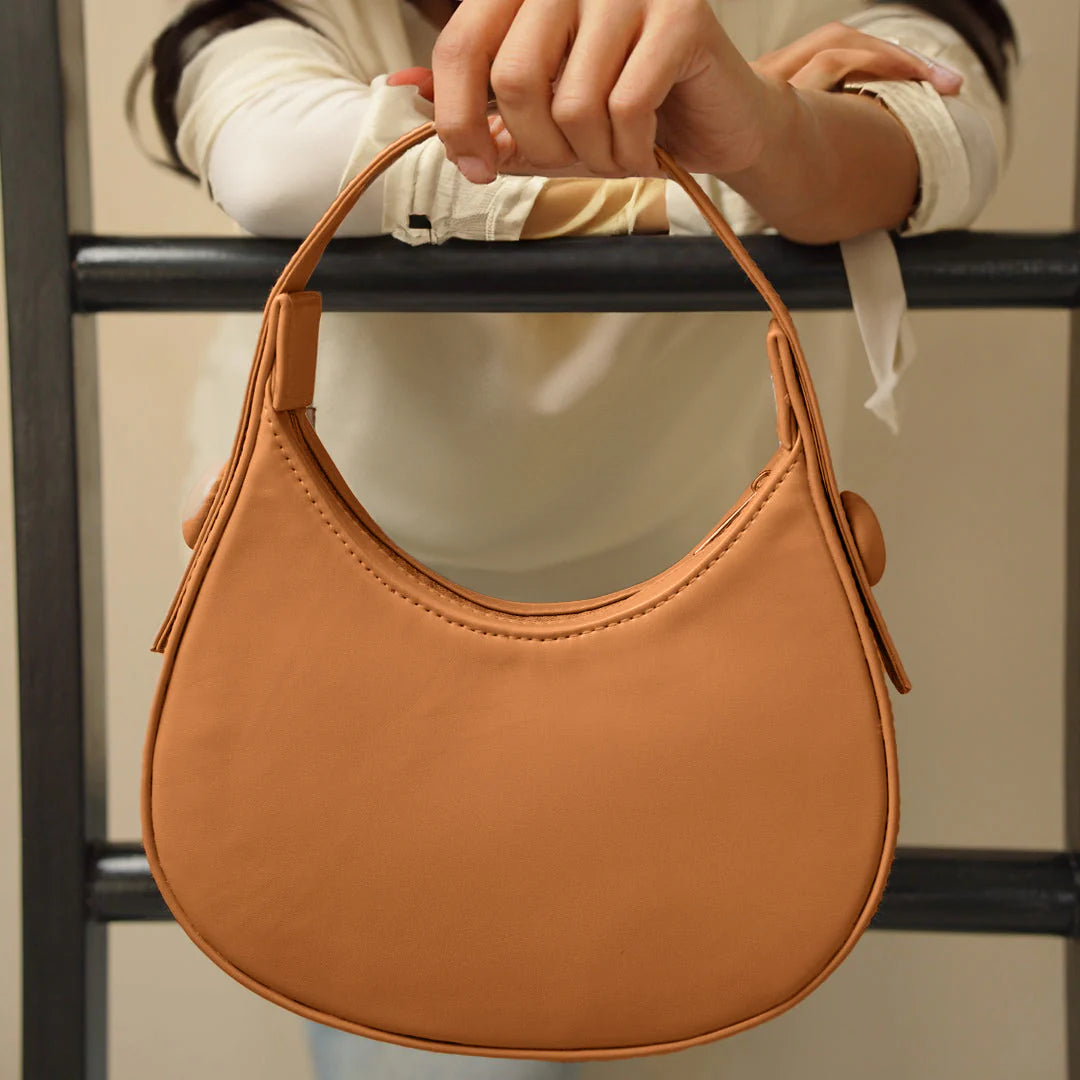 Culture Plain Hobo HandBag - Mustard