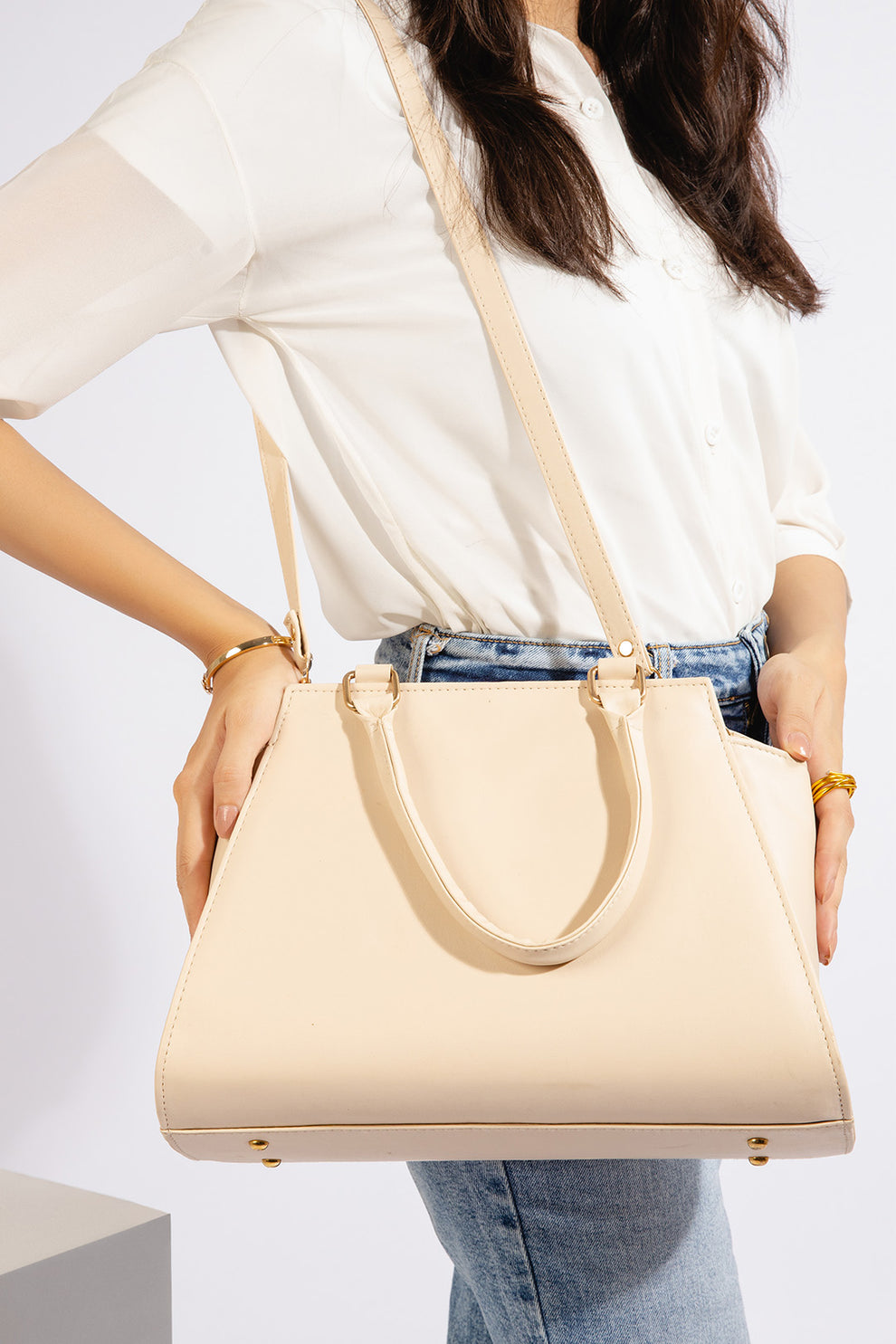 Culture Shoulder Elegent Tote Beige