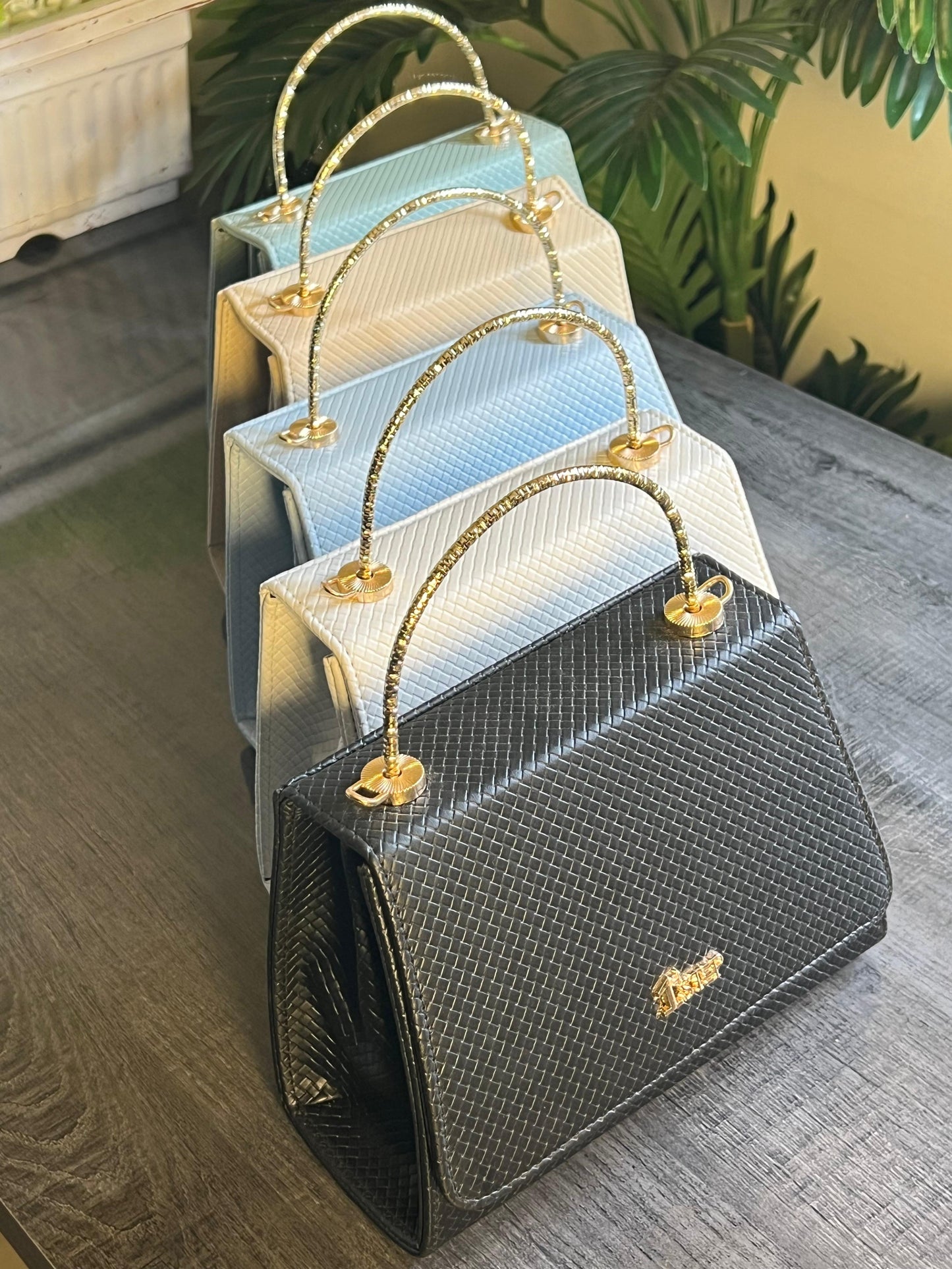 Culture 1st-Step Handbag Midnight Weave | Black-White-Skyblue-Beige-Lightgreen
