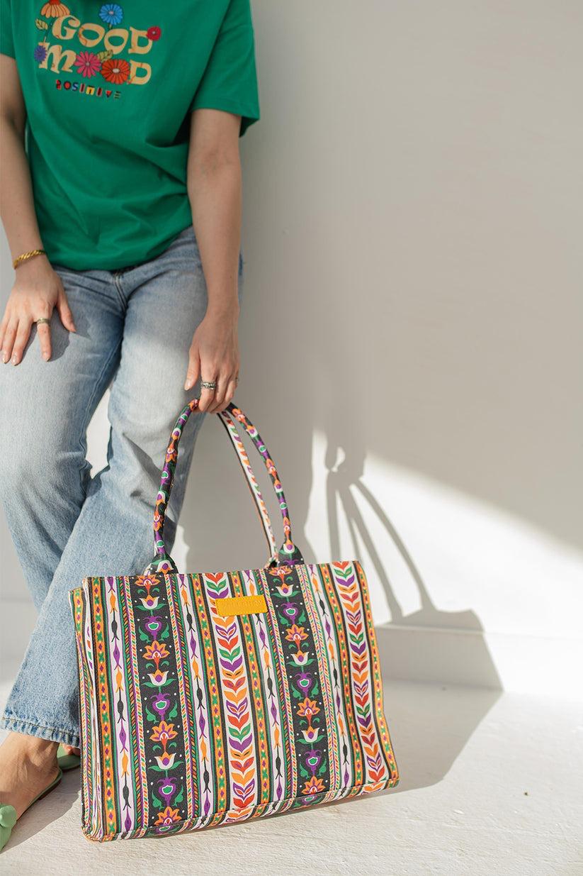 Culture Canvas Multiline Tote Bag