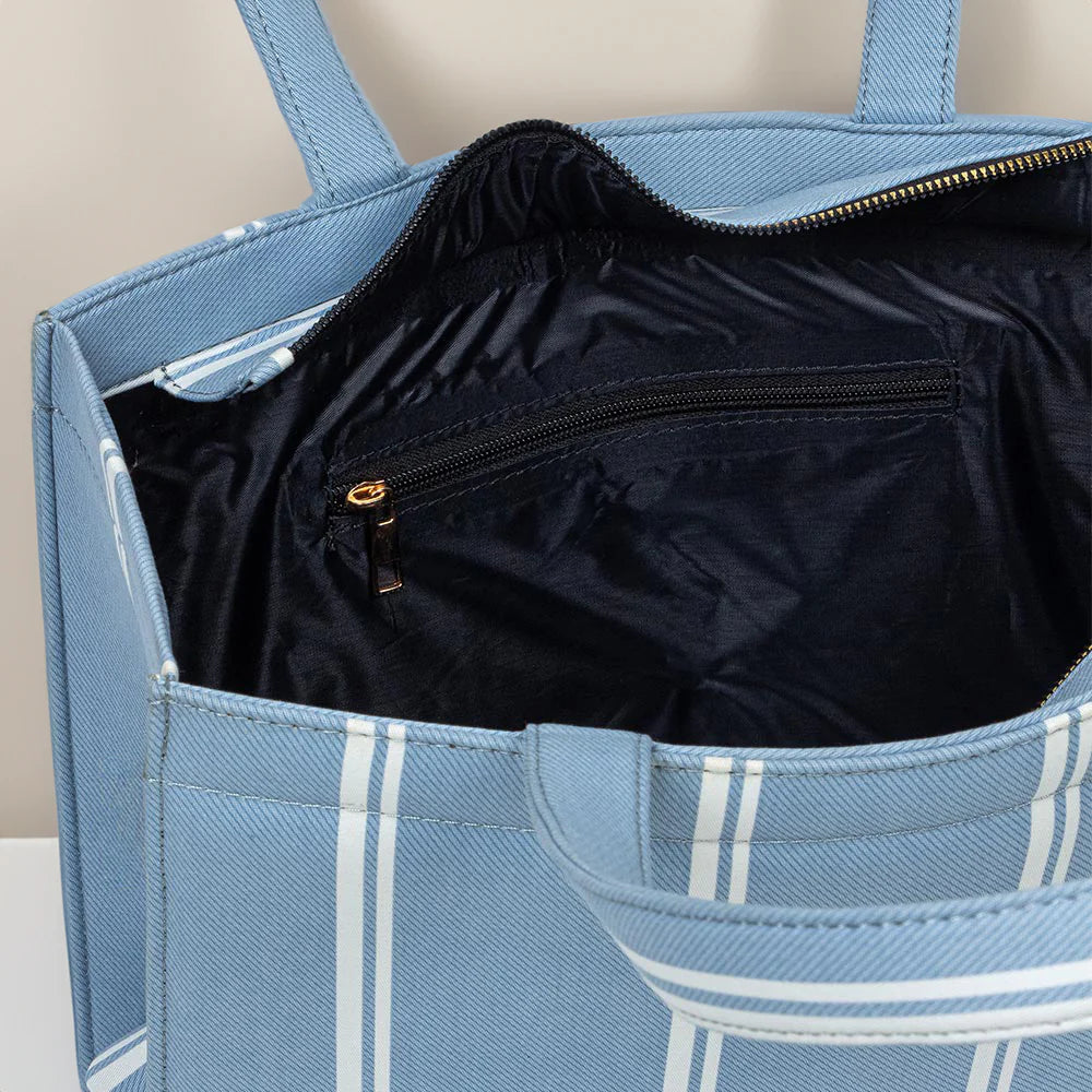 Culture - Coastal Breeze Blue Striped Canvas Bag