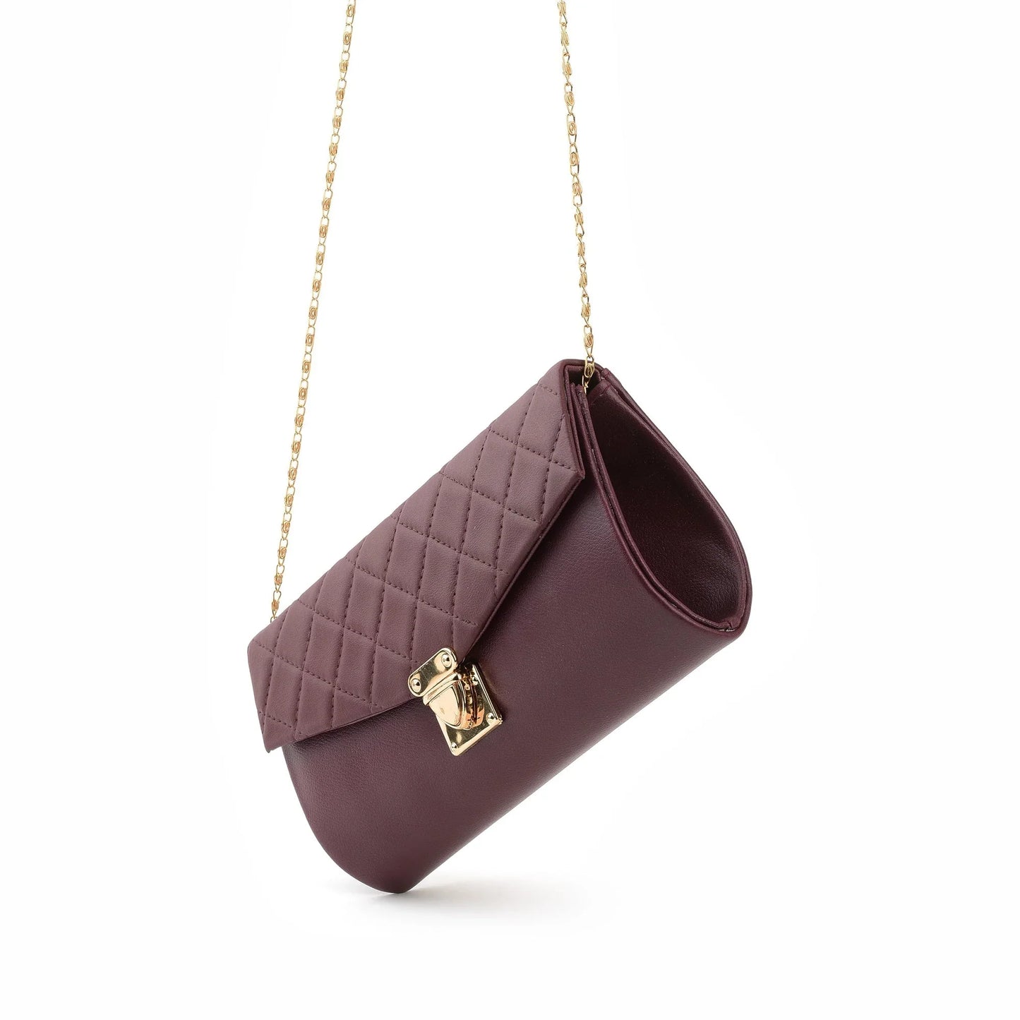 Culture Crossbody Quilted Clutch Maroon