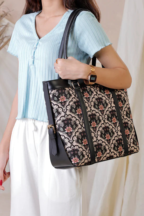 Culture Strap Canvas Tote Bag Twilight Patels