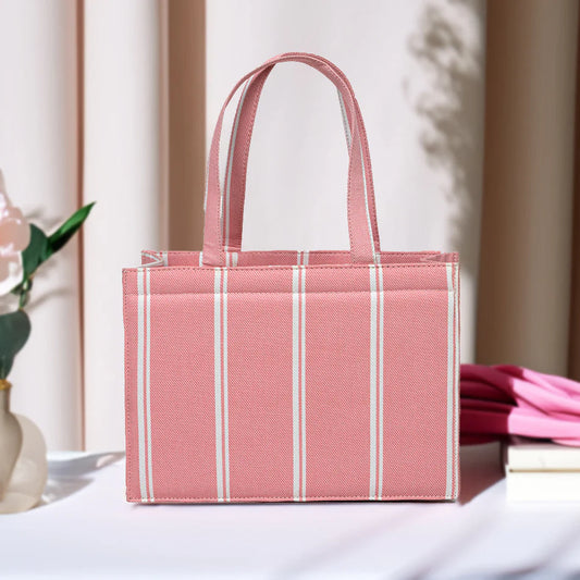 Culture - Pink Breeze Striped Tote Canvas Bag