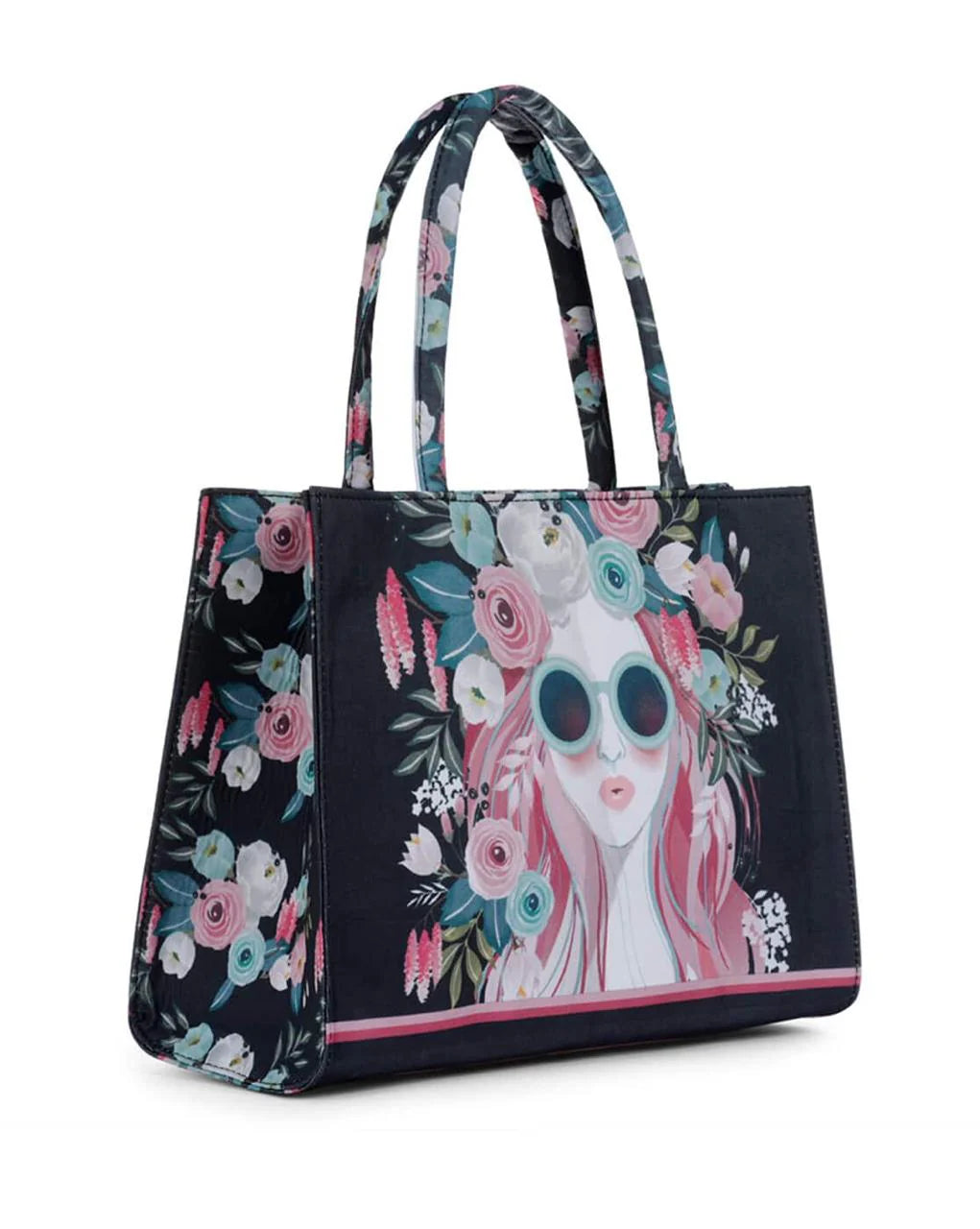 Culture Canvas Tote Mimi Girl Print Black