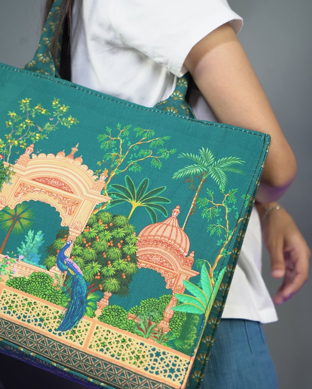 Culture Canvas Tote Bags Peacock