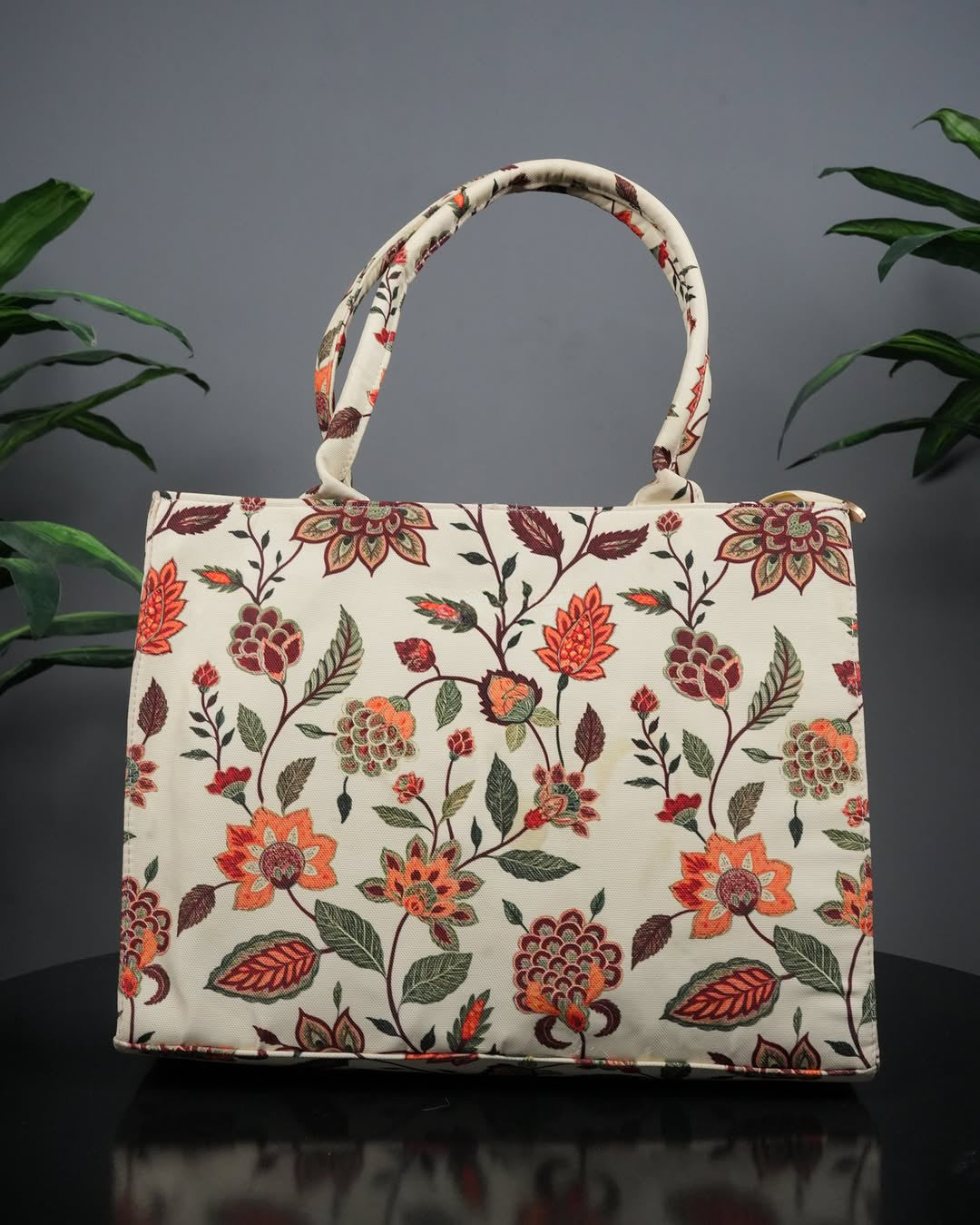Culture Canvas Tote Beige Floral
