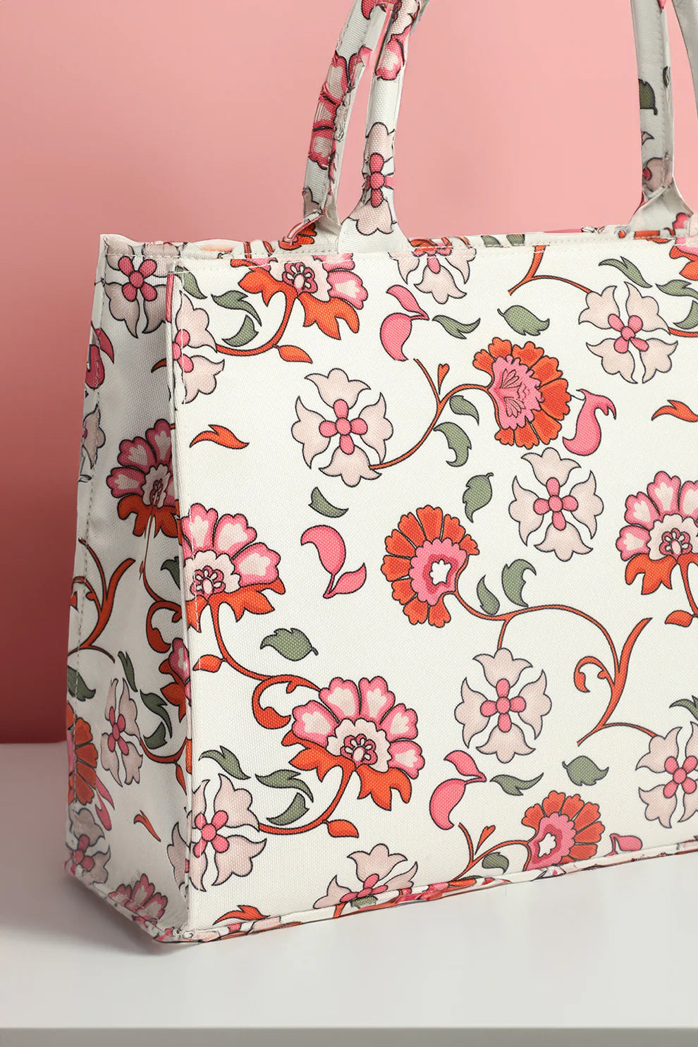 Culture Canvas Tote Bags White Floral