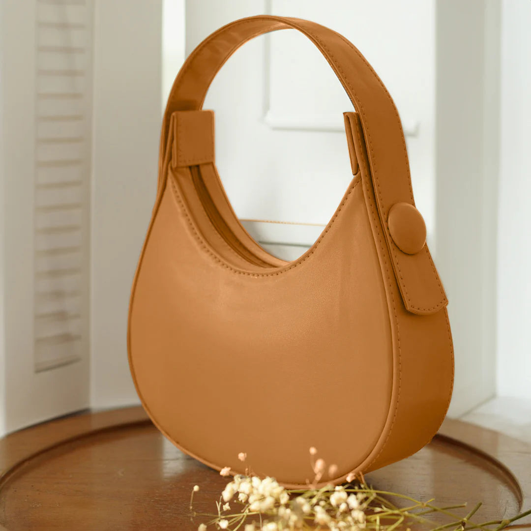 Culture Plain Hobo HandBag - Mustard