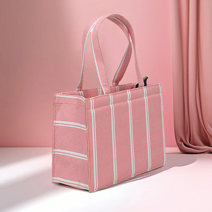 Culture - Pink Breeze Striped Tote Canvas Bag