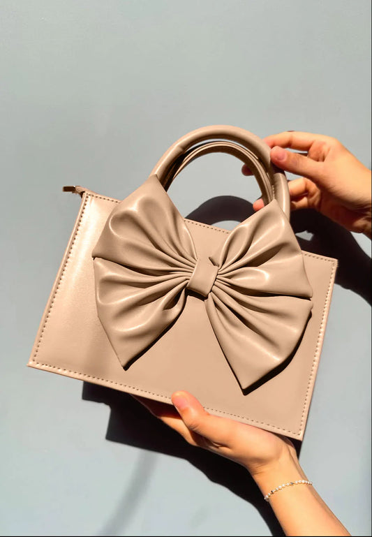 Culture HandBag Gloss Bow Beige