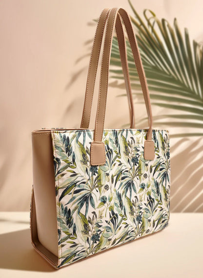Culture Side Rexine Canvas Tote Forest Charm