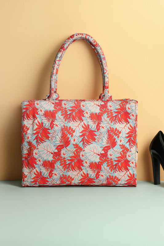Culture Canvas Tote Orange Leaf