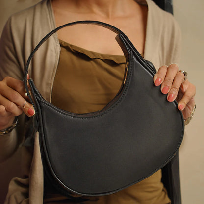 Culture Plain Hobo HandBag - Black