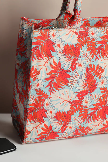 Culture Canvas Tote Orange Leaf