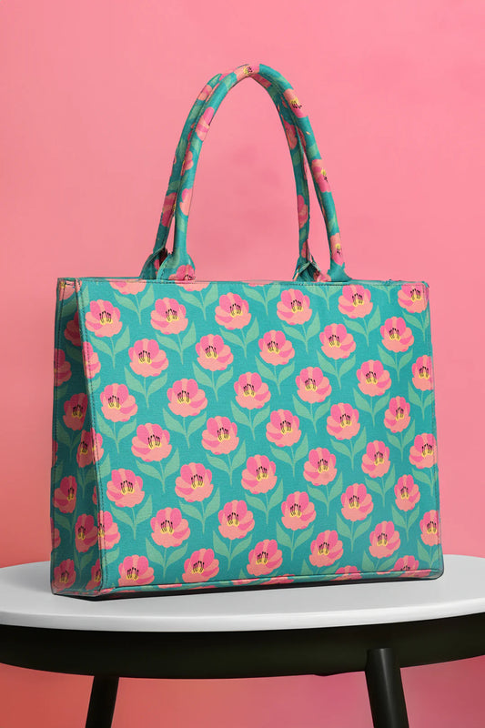 Culture Canvas Tote Bags Green Rose