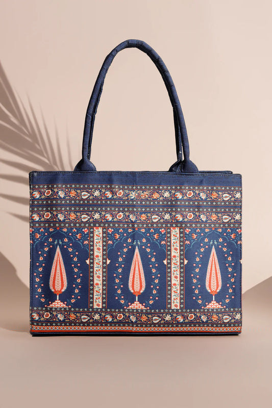 Culture Canvas Tote Bags Blue Folk