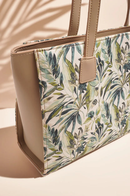 Culture Side Rexine Canvas Tote Forest Charm