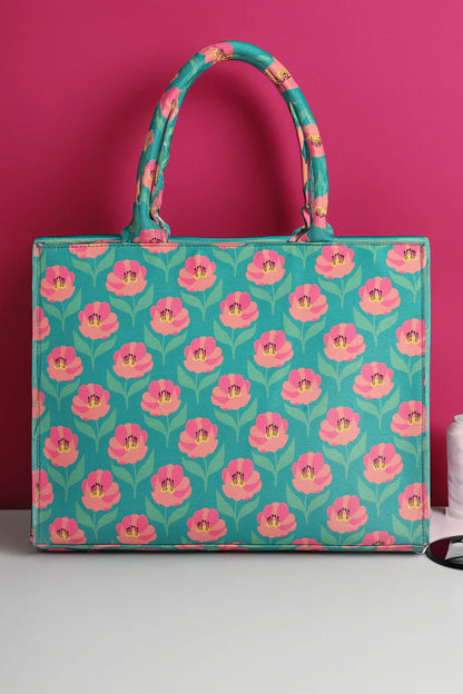 Culture Canvas Tote Bags Green Rose