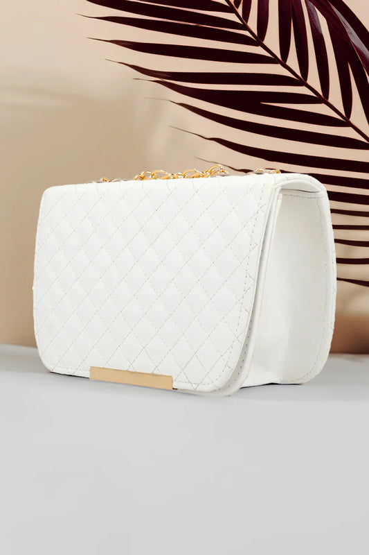 Culture Shoulder Bag Quilted Charm - White