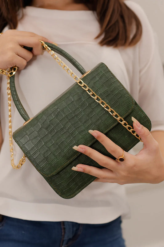 Culture - Handbag Croco - Green