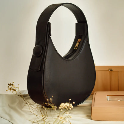 Culture Plain Hobo HandBag - Black