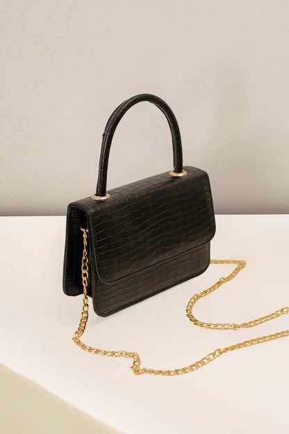Culture - Handbag Croco - Black