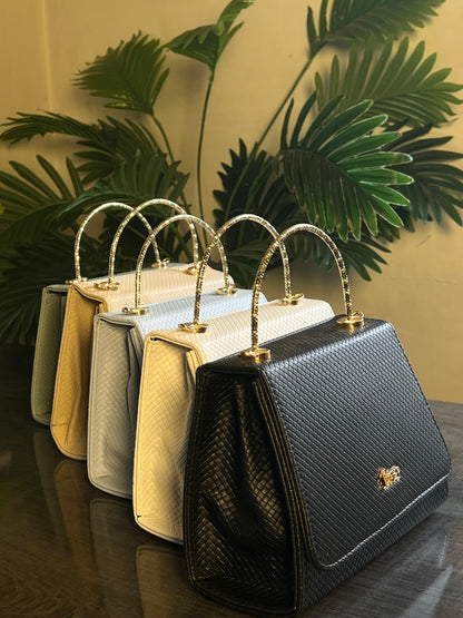 Culture 1st-Step Handbag Midnight Weave |  Black-White-Skyblue-Beige-Lightgreen