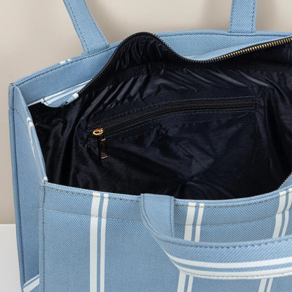 Culture - Coastal Breeze Blue Striped Canvas Bag