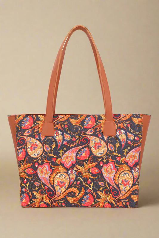 Culture Side Rexine Canvas Tote Carry