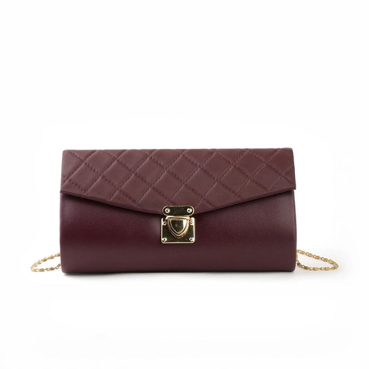 Culture Crossbody Quilted Clutch Maroon
