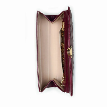 Culture Crossbody Quilted Clutch Maroon