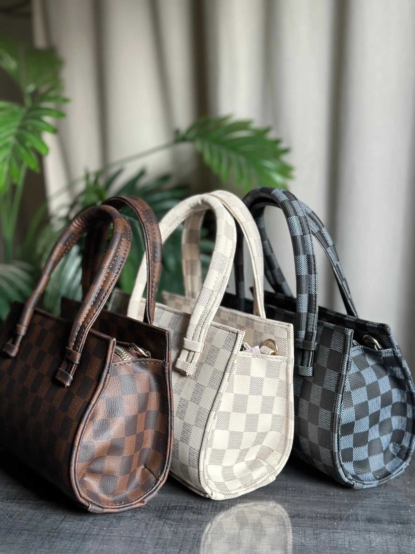 Culture HandBag Mini Checkered - Beige