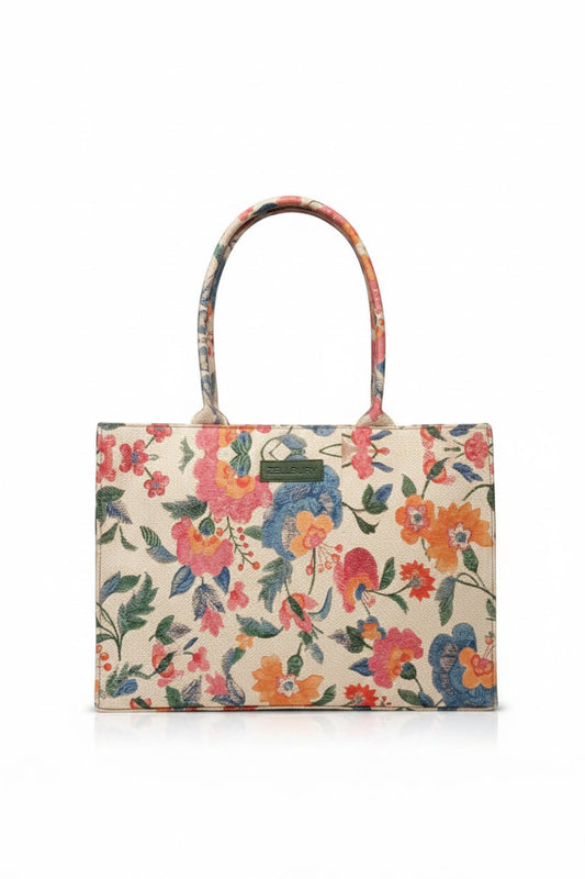 Culture Canvas Tote Bags Peach Floral